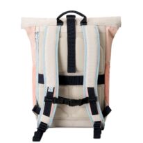 "ALLEN" újrahasznosított közepes méretű rolltop hátizsák, bézs-rózsaszín, Johnny Urban