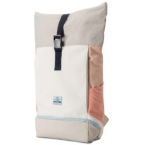 "ALLEN" újrahasznosított közepes méretű rolltop hátizsák, bézs-rózsaszín, Johnny Urban