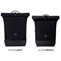 "ALLEN" újrahasznosított közepes méretű rolltop hátizsák, fekete, Johnny Urban