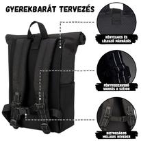 "AARON JUNIOR" újrahasznosított rolltop hátizsák, fekete, Johnny Urban "AARON JUNIOR" újrahasznosított rolltop hátizsák, fekete, Johnny Urban