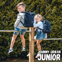 "AARON JUNIOR" újrahasznosított rolltop hátizsák, fekete, Johnny Urban