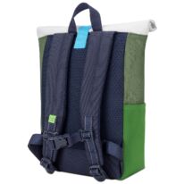 "AARON JUNIOR" újrahasznosított rolltop hátizsák, kék multicolor, Johnny Urban