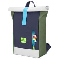 "AARON JUNIOR" újrahasznosított rolltop hátizsák, kék multicolor, Johnny Urban "AARON JUNIOR" újrahasznosított rolltop hátizsák, kék multicolor, Johnny Urban