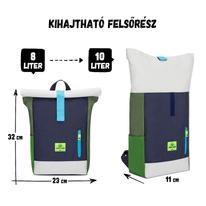 "AARON JUNIOR" újrahasznosított rolltop hátizsák, kék multicolor, Johnny Urban "AARON JUNIOR" újrahasznosított rolltop hátizsák, kék multicolor, Johnny Urban