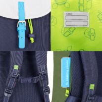 "LIAM JUNIOR" újrahasznosított hátizsák, kék multicolor, Johnny Urban
