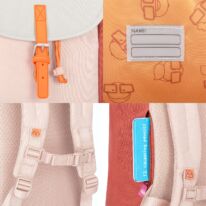 "LIAM JUNIOR" újrahasznosított hátizsák, rózsaszín multicolor, Johnny Urban