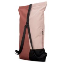 "OSKAR" újrahasznosított rolltop hátizsák, téglavörös-púder rózsaszín-fekete, Johnny Urban
