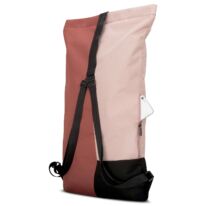 "OSKAR" újrahasznosított rolltop hátizsák, téglavörös-púder rózsaszín-fekete, Johnny Urban