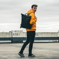"EMIL" újrahasznosított nagyméretű rolltop hátizsák, fekete, Johnny Urban "EMIL" újrahasznosított nagyméretű rolltop hátizsák, fekete, Johnny Urban
