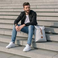 "LIAM" újrahasznosított hátizsák, szürke, Johnny Urban "LIAM" újrahasznosított hátizsák, szürke, Johnny Urban