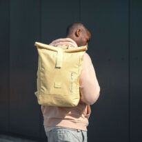 "ROBIN" újrahasznosított rolltop hátizsák, pasztell sárga, Johnny Urban